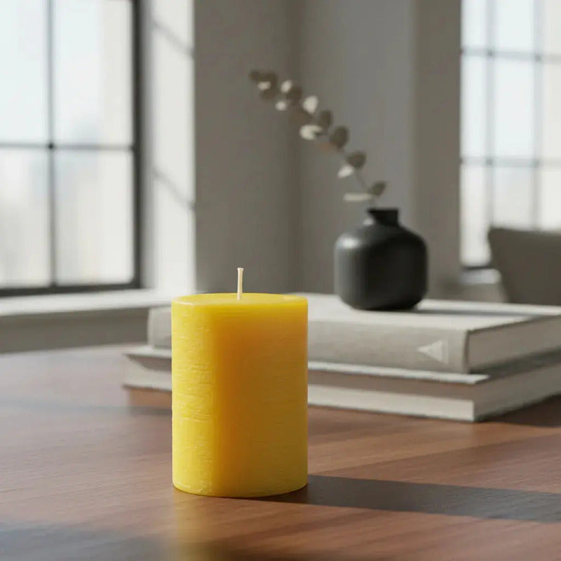 Vela Decorativa Color Amarillo | 6x9 | 2pack Amarillo Vela Amarillo 6x9