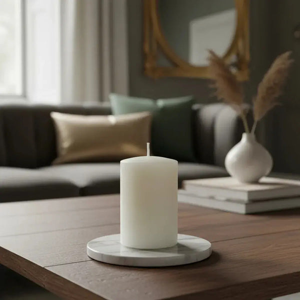 Vela Decorativa Color Blanco | 6x9 | 2pack Blanco Vela Blanca 6x9